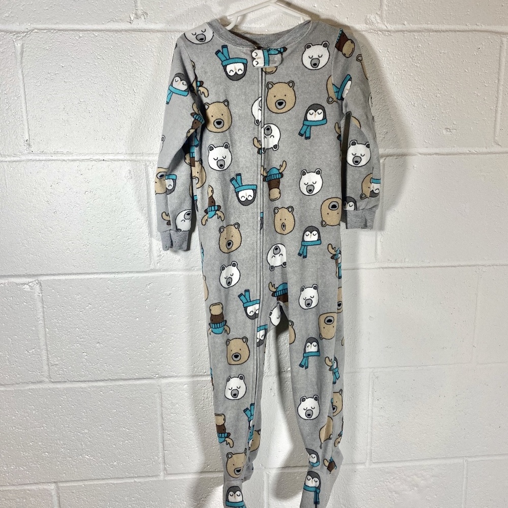 Carters Bears & Penguins Footie Zip Up Pajamas